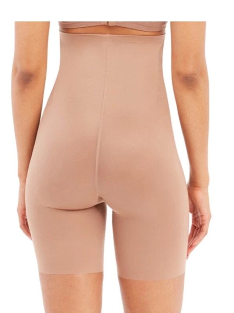 Spanx 10233R High Waist Mid Thigh Shaping Shorts Champagne Beige Size L NWT